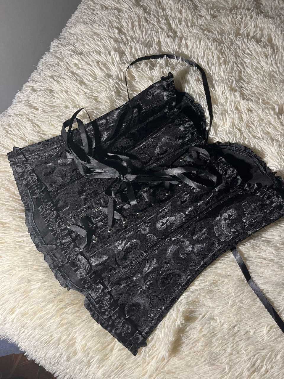 Сексуальный корсет BurVogue. Чёрный женский корсет в готическом стиле