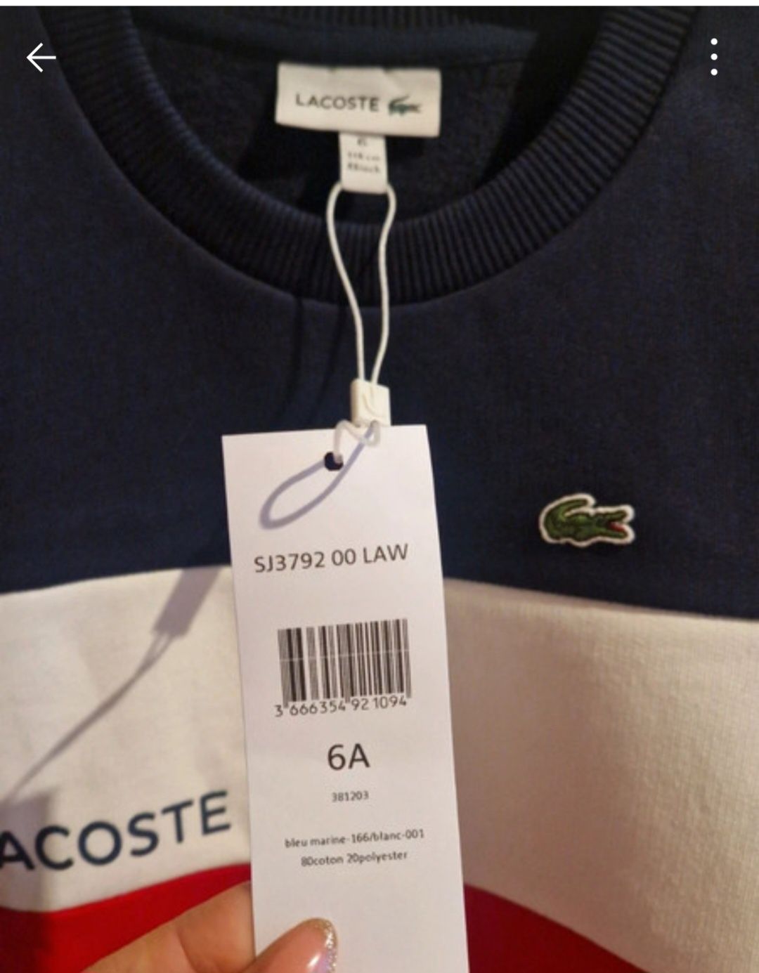 Oryginalna bluza Lacoste z kompletem metek rozm 116