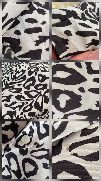 Damska wzorzysta bluzka koszula Jones New York jedwab wiskoza rozm.S-M