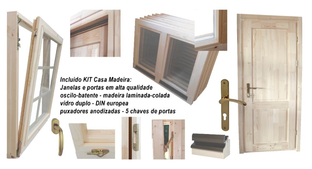 Casa de Madeira - ECOKIT T0 - 6x8.5 m - coberta 58 m²