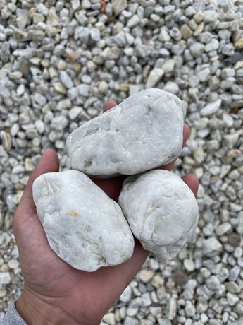 KREMOWY ŻWIR KWARCOWY Czeski Biały Kamień Otoczak do Ogrodu Akwarium