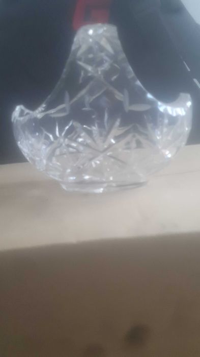 Koszyk krysztalowy z prl. Vintage, retro, szklo