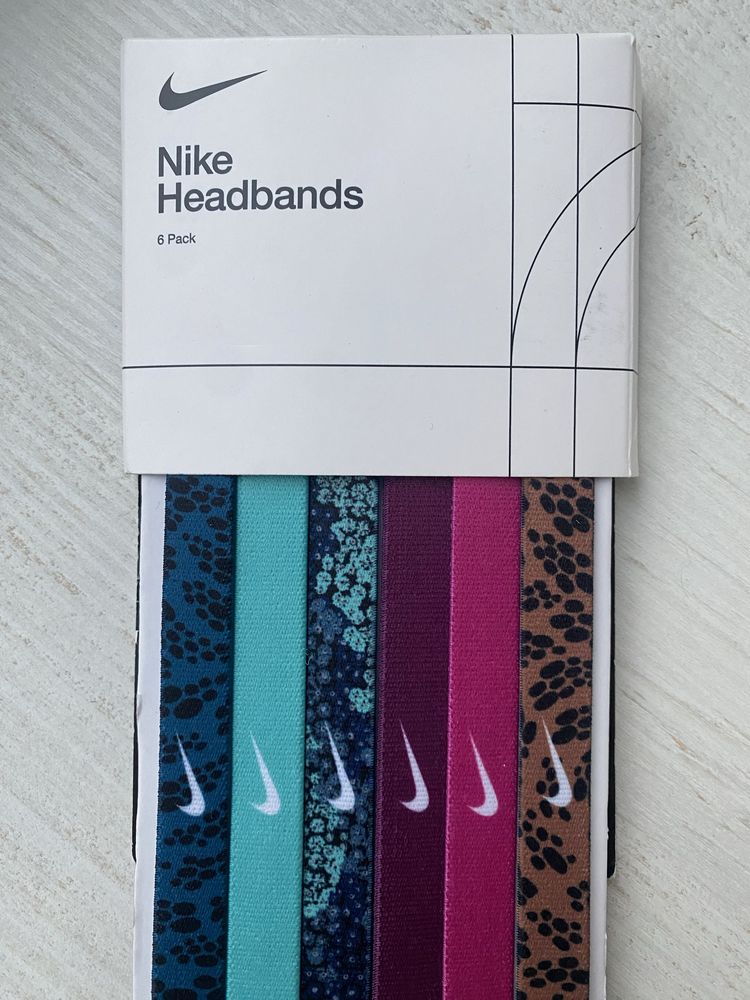 Повʼязка на голову для бігу NIKE HEADBANDS 6 шт