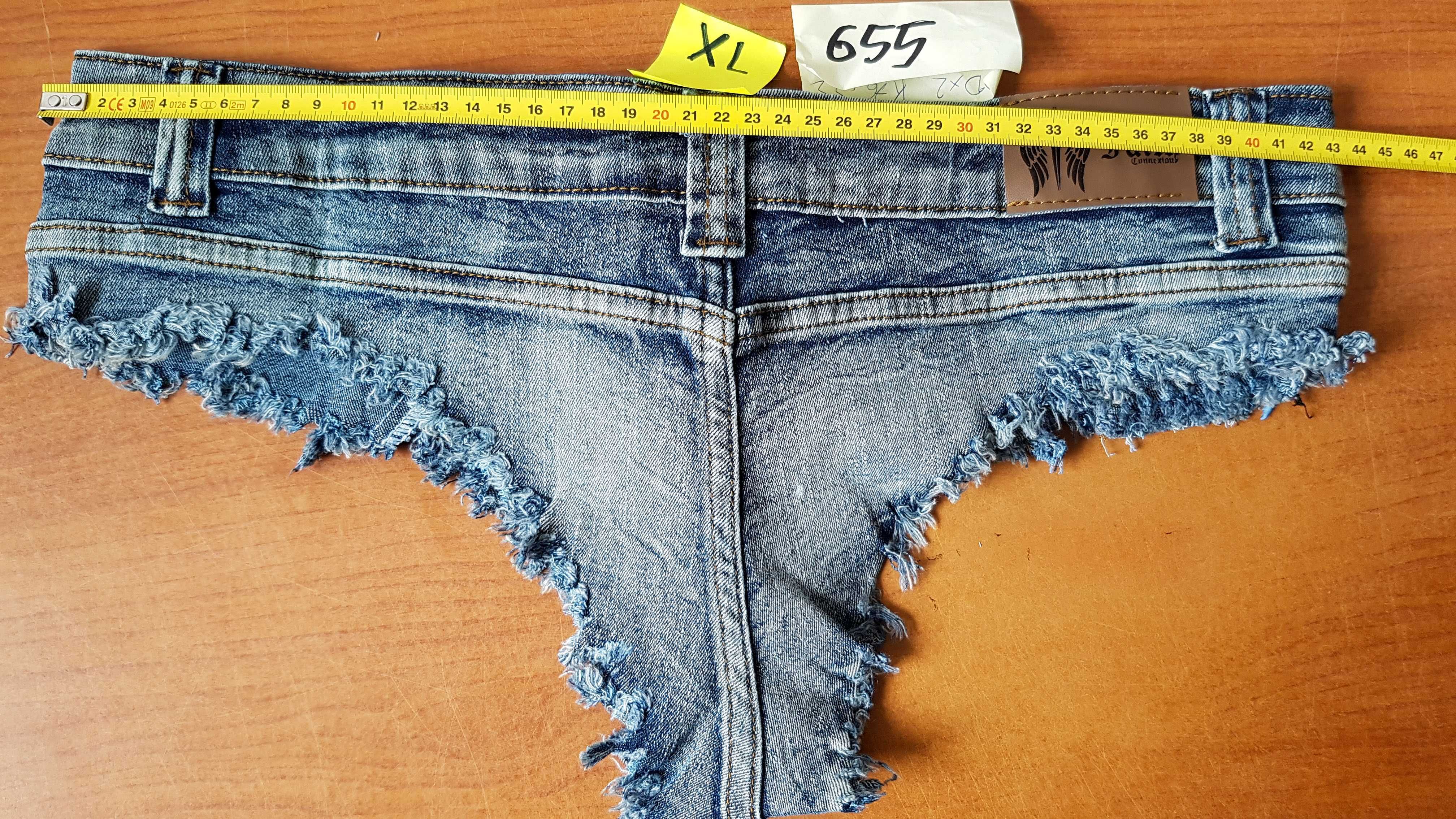 Spodenki Szorty Damskie Biodrówki Dżins Elastyczny Jeans Sexy 655 XL
