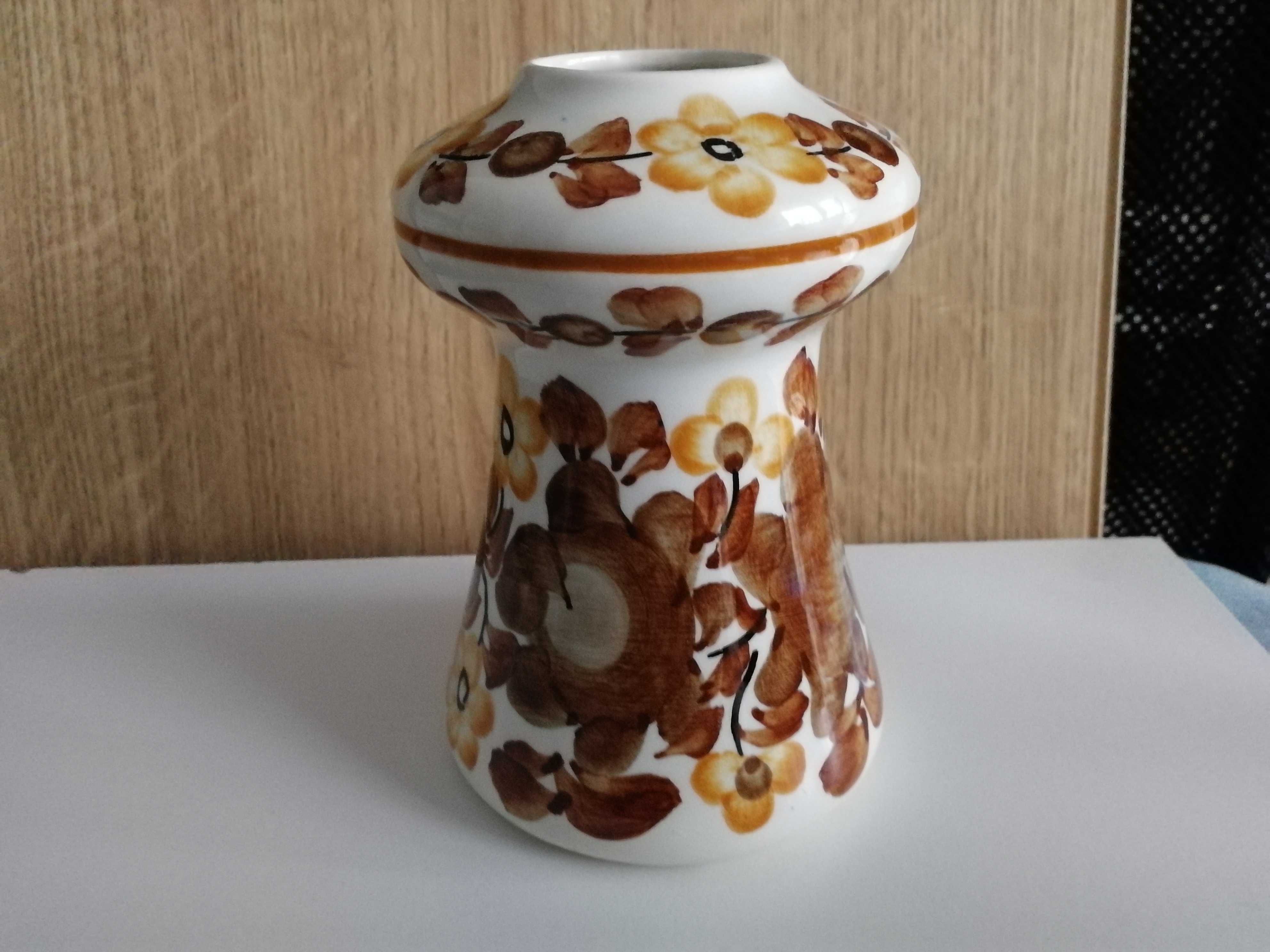 Wazon ceramiczny / świecznik, ZP Koło, 13,5 cm, ręcznie malowany, PRL