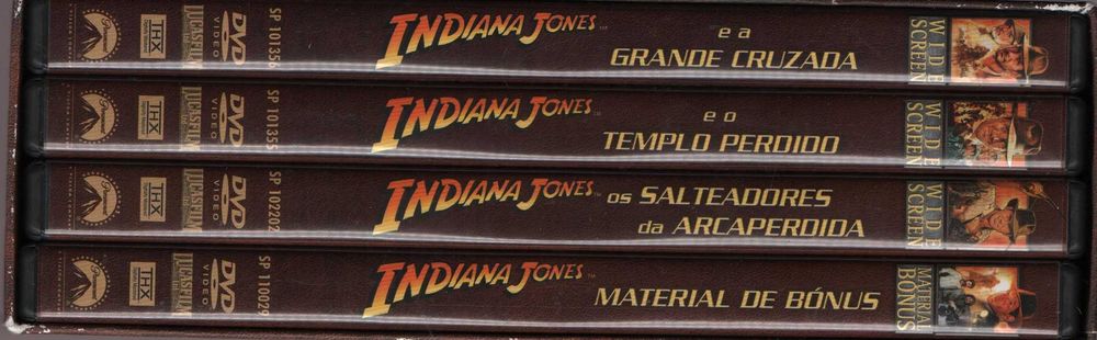 Dvd Caixa com 3 filmes de Indiana Jones + 1 disco de bónus - acção