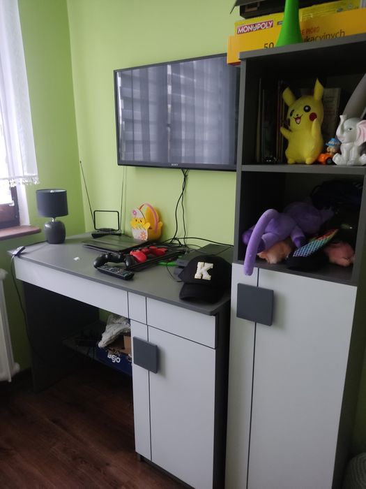 Szafka słupek biało szary