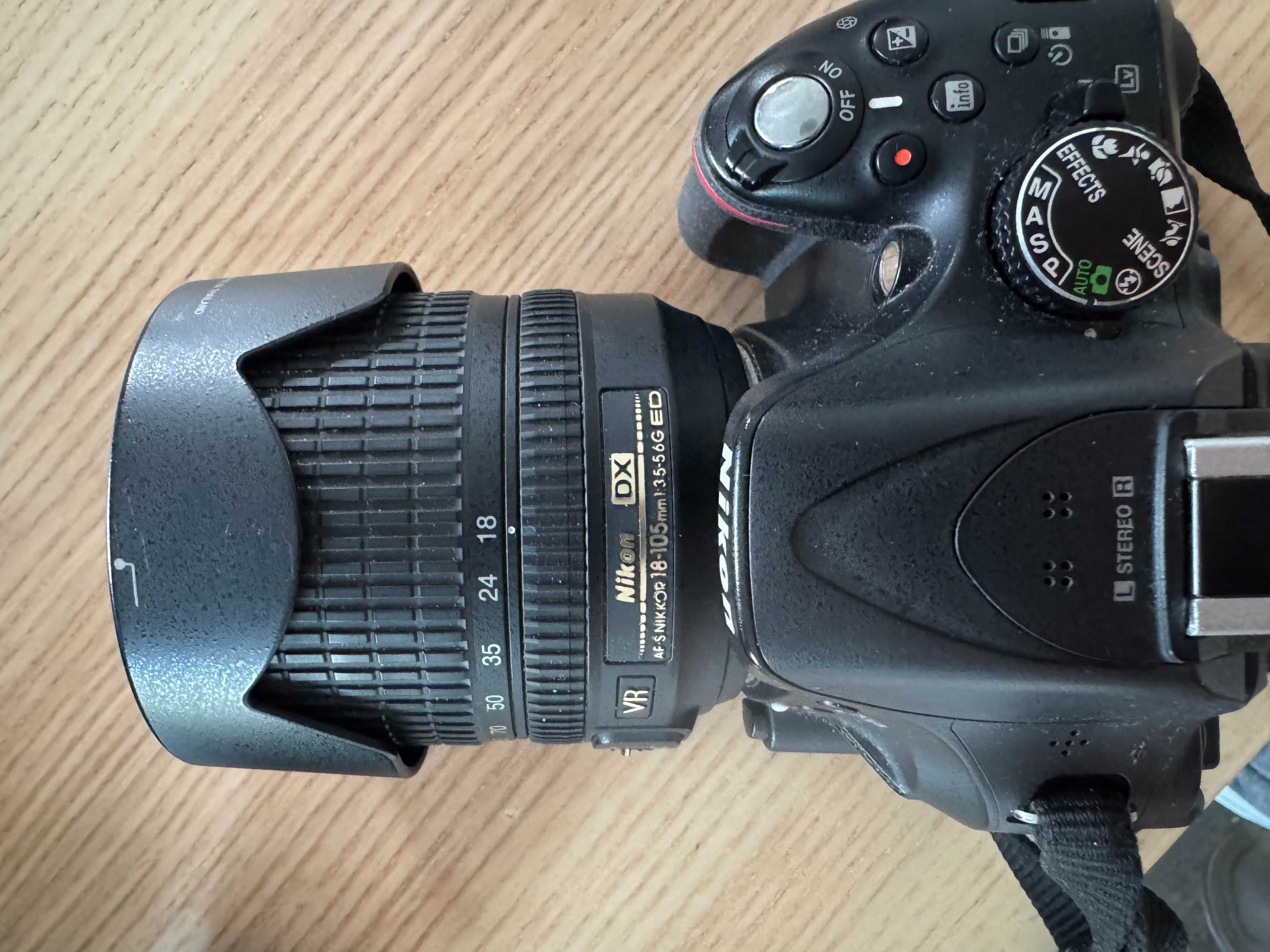 Nikon D5200 + 18-105mm + 35mm + torba + ładowarka + oryginalna bateria