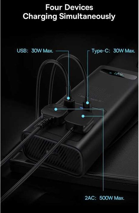 Інвертор Baseus 500W Super Si Power inverter (Чистый Синус)