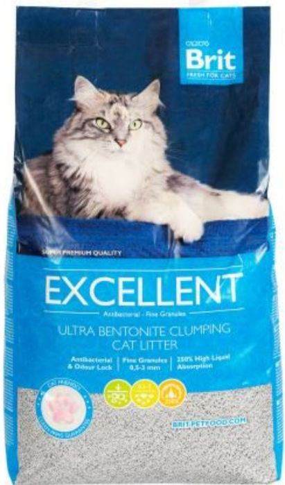 Скидка! уценка !Наполнитель бентонит Brit fresh Excelent 10 кг