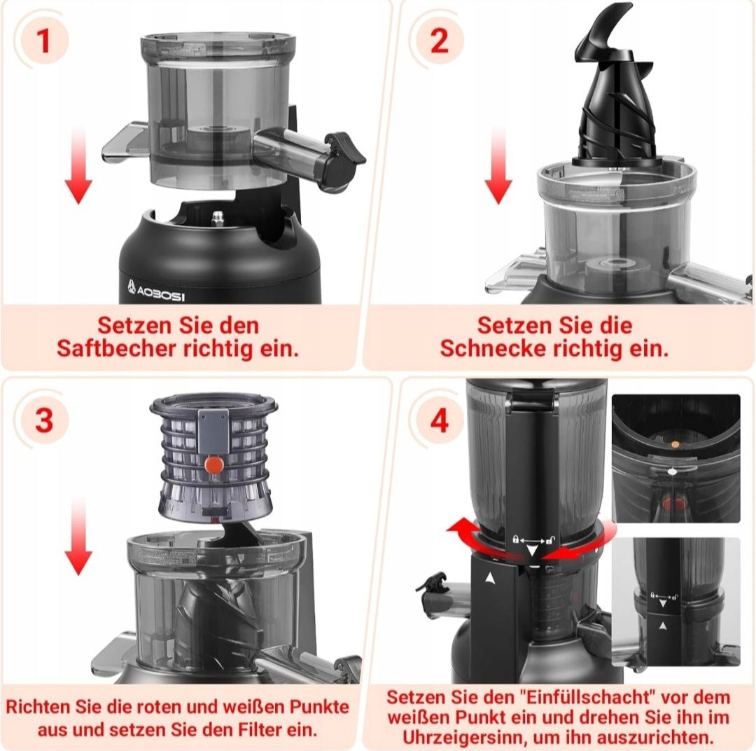 Sokowirówka wolnoobrotowa pionowa Aobosi MP-802E 250 W