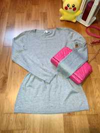 Szary sweterek/sweter z brokatem, Blue Motion r. S/M