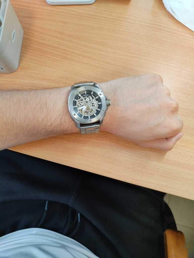 Fossil ME3081 nowoczesny męski zegarek automatyczny półszkielet
