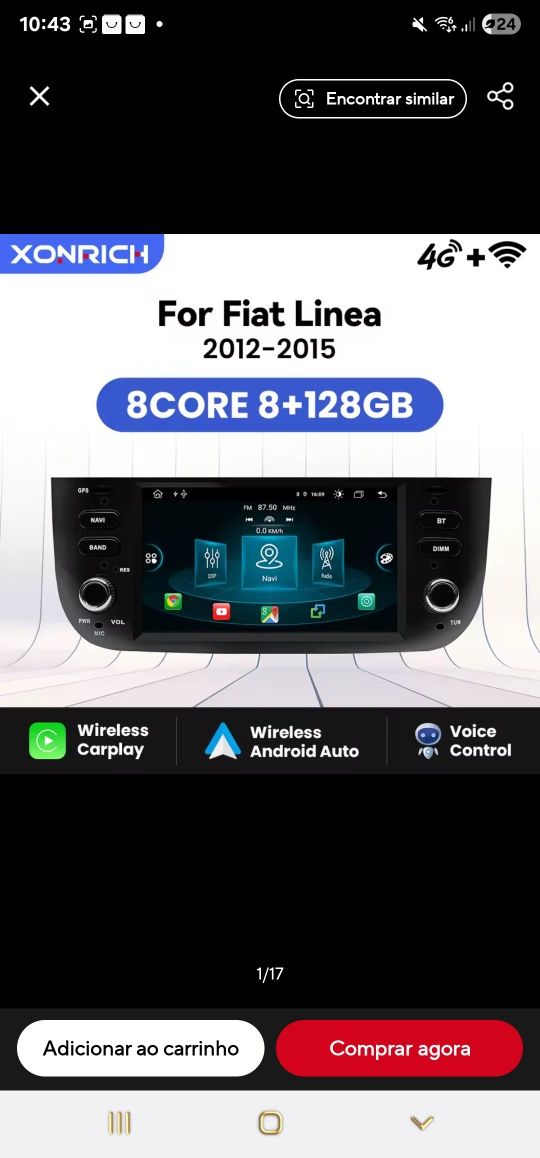 Carplay android fiat punto e linea