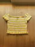 Top Justo Xadrez Amarelo New Yorker