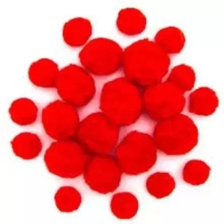 Pompony puszyste czerwone 24szt. Brewis