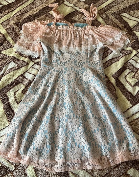 Ніжна мереживна сукня, рожево-пудрова, р. S–M