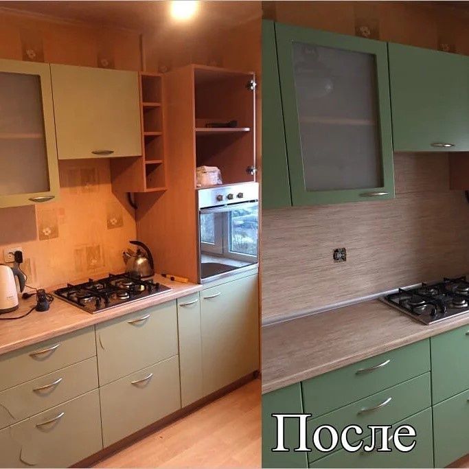 Фарбування плівкових МДФ фасадів меблів скло реставрація