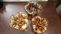 Раритетные вазы пепельницы конфетницы толстое цветное стекло