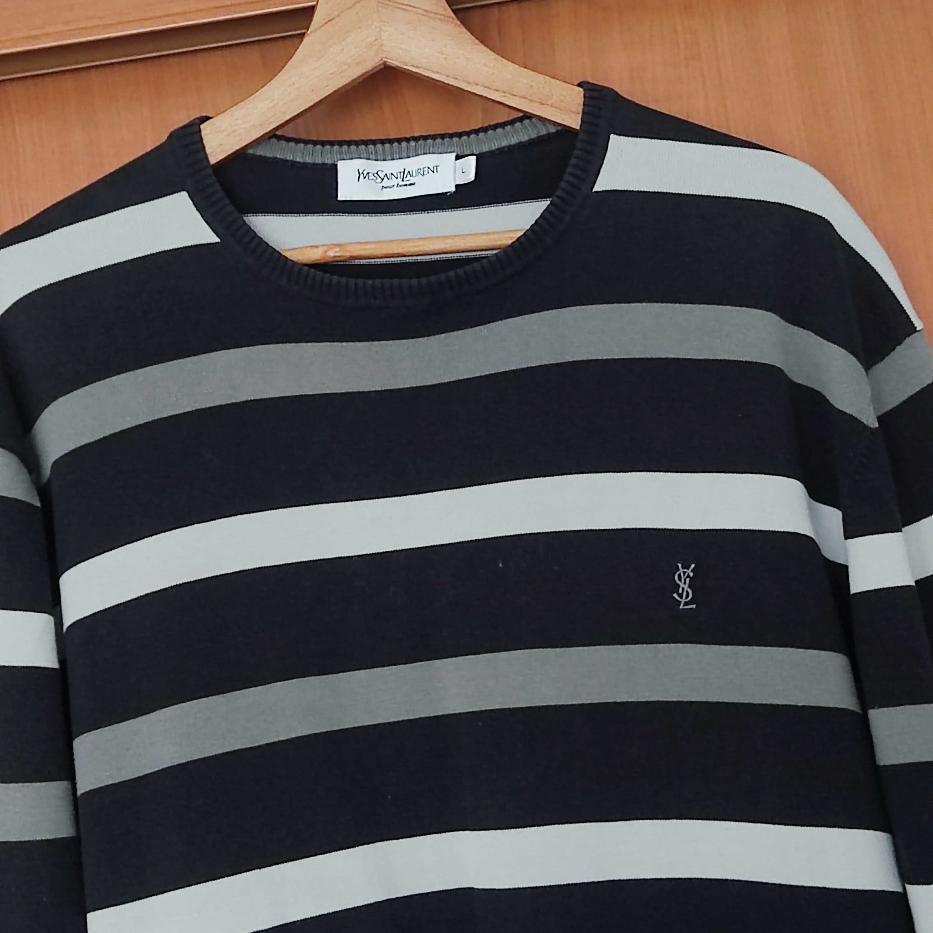 Sweter bawełniany w paski L Yves Saint Laurent