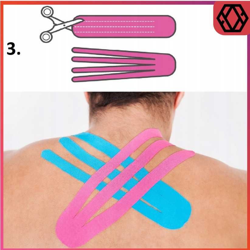 TAŚMA KINEZJOLOGICZNA TAPE taping kolana twarzy plaster 5M różowa