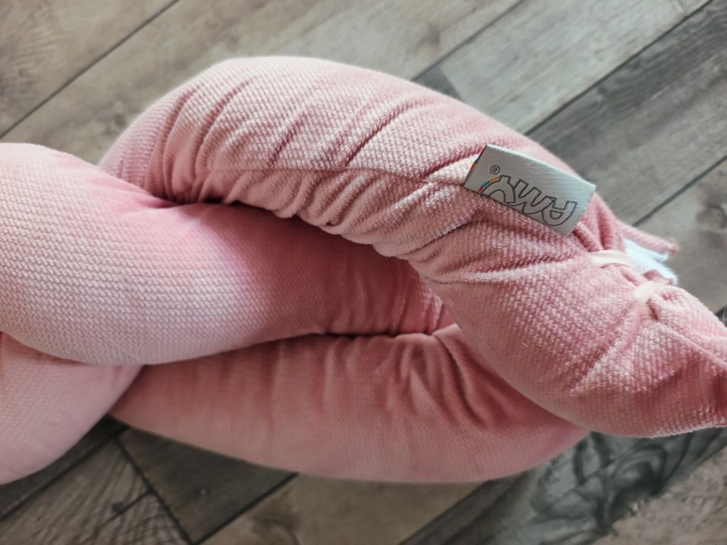 Warkocz ochraniacz do łóżeczka AMY – 200 cm, różowy