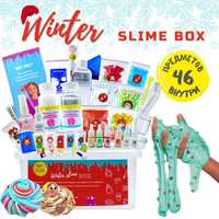 Слайм набір новорічний Winter slime box Зроби слайм 46 предмета