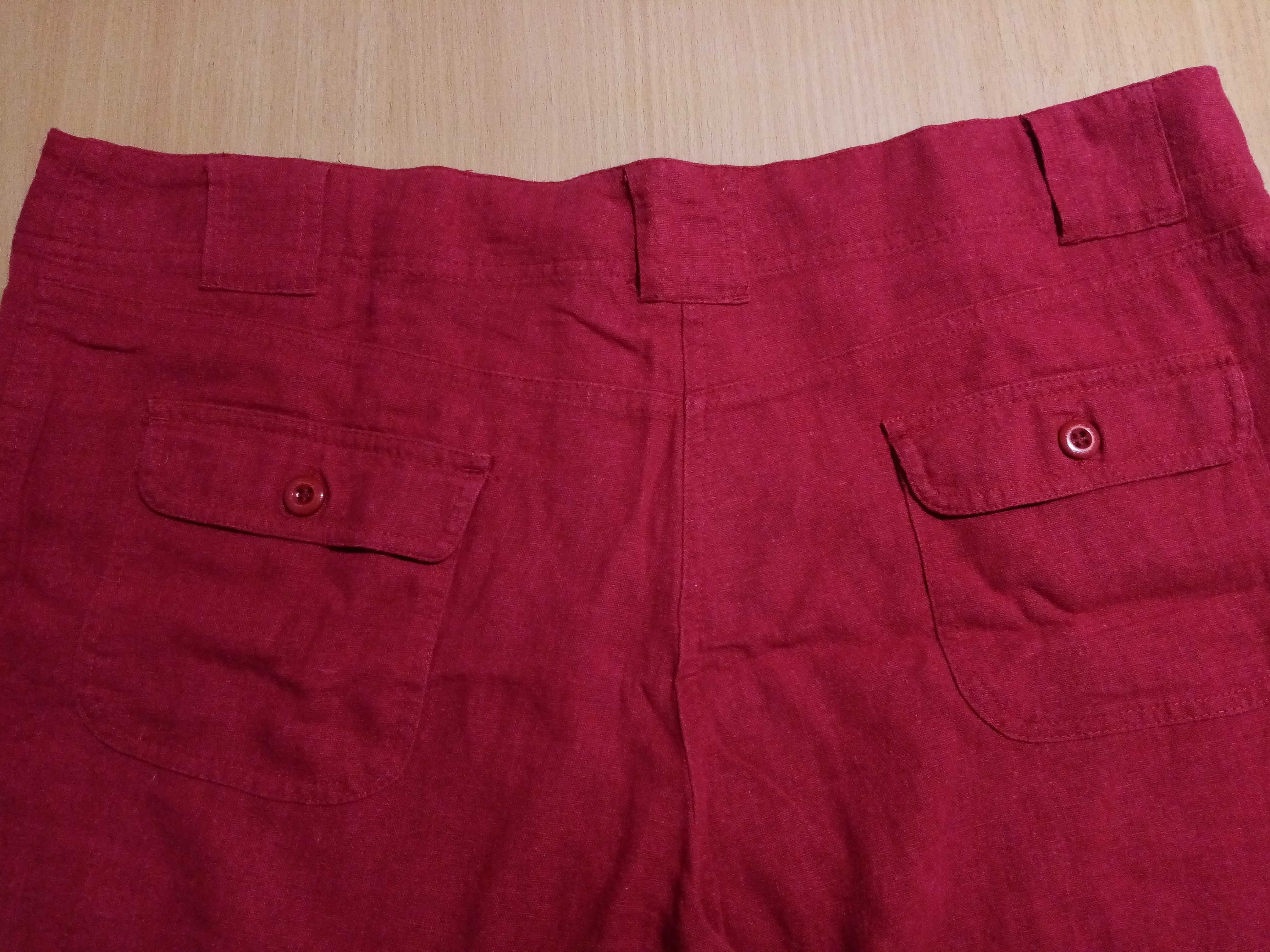 Spodnie lniane, czerwone