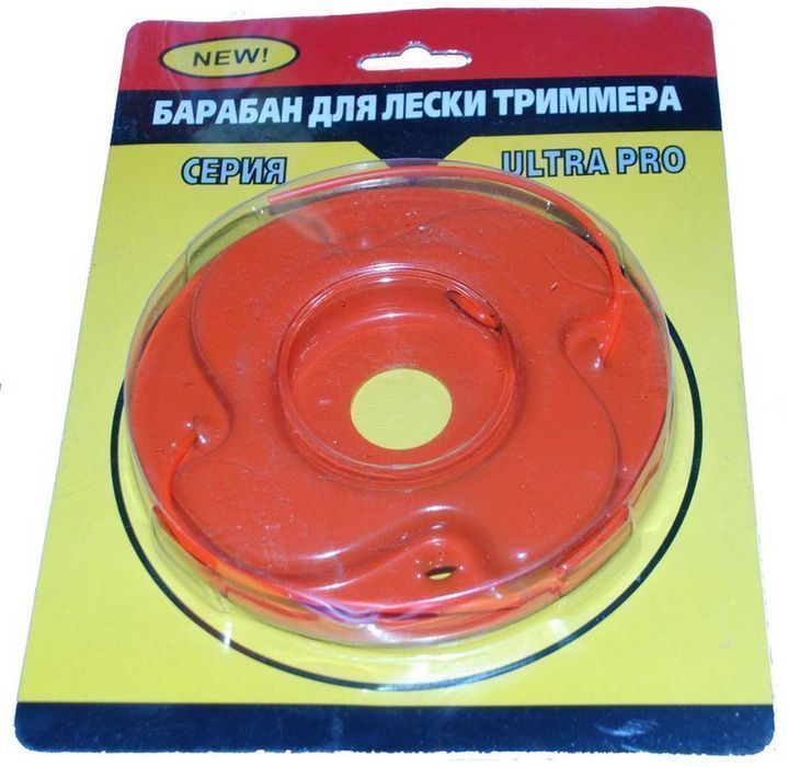 Нож (диск) с леской красный (намотка) для мотокос и триммеров, шп049