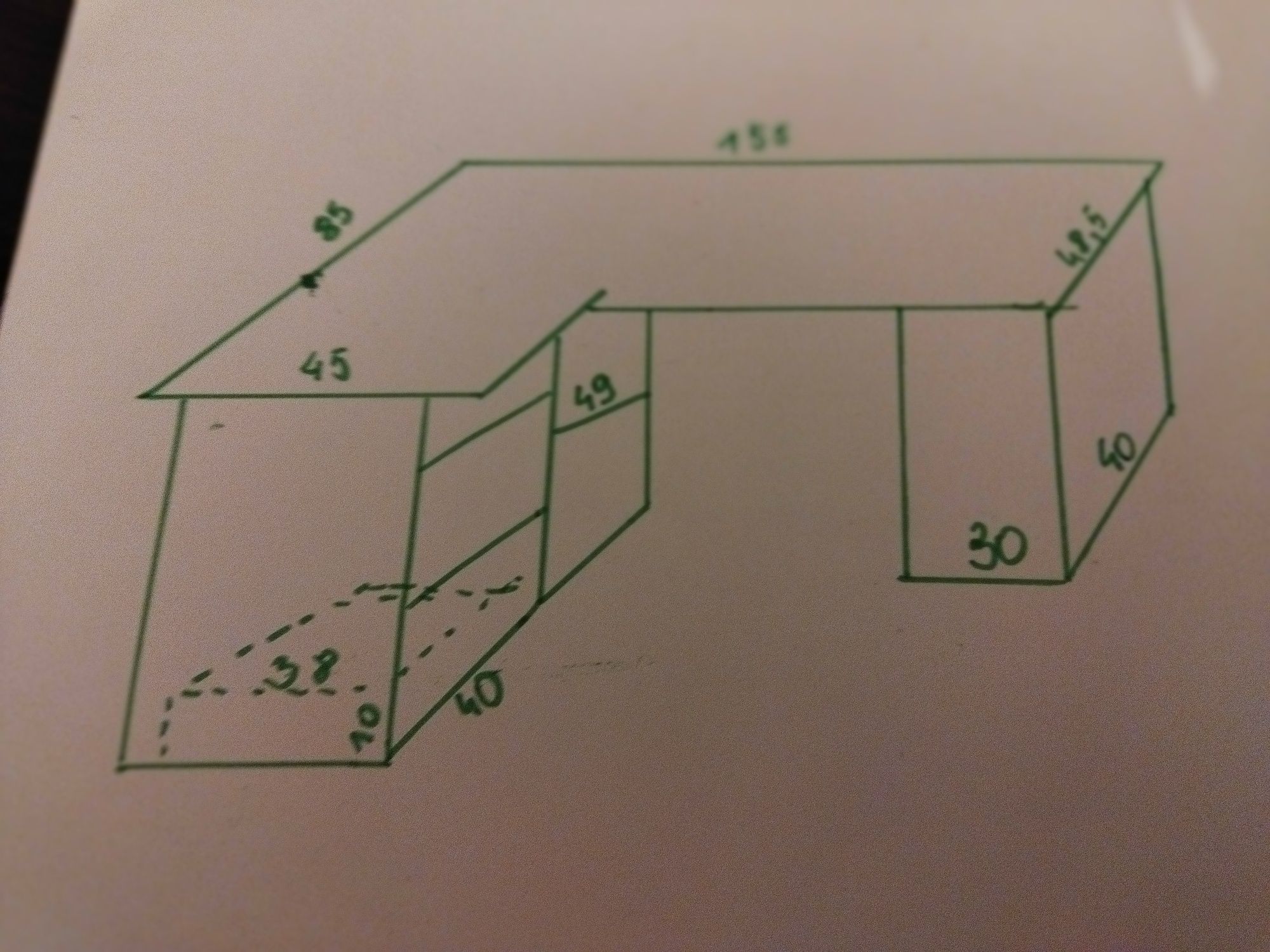 Biurko narożne wenge 155/85/h:77