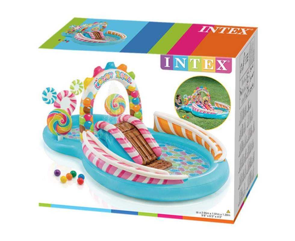 Надувний ігровий центр дитячий басейн Intex 57149  Карамель
