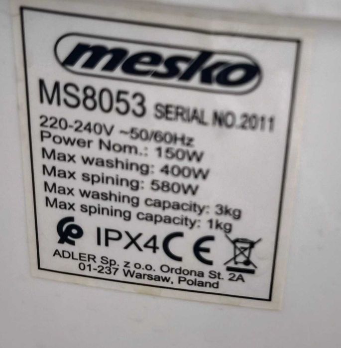 Pralka turystyczna Mesko MS8053