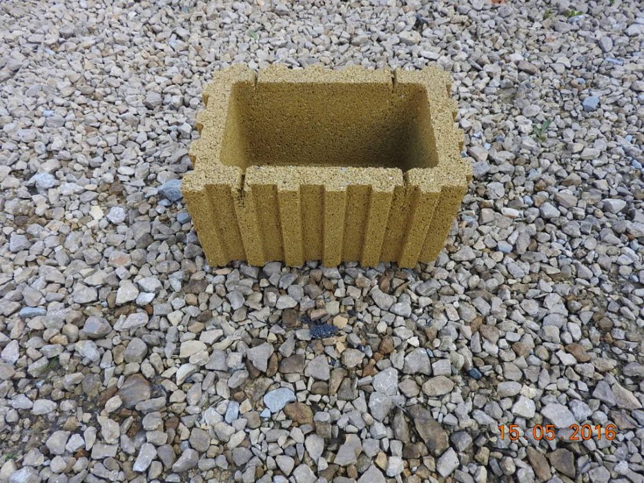 GAZON Donica Betonowa Prostokątna Mała 40x28x20cm KOLOR GRAFIT