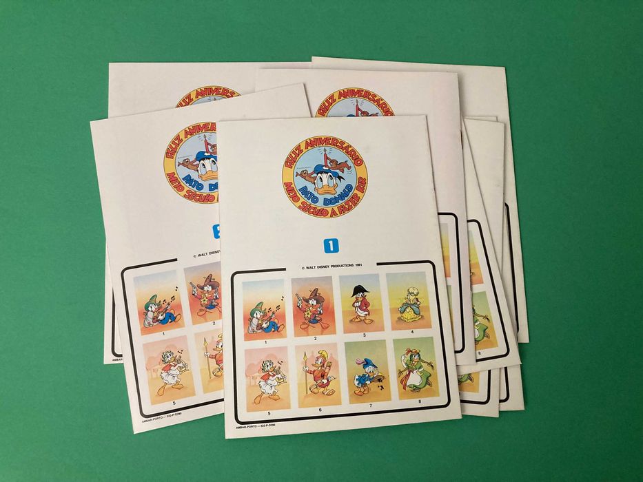 Colecção 8 Cadernos Escolares 50 Anos Pato Donald Ambar Anos 80