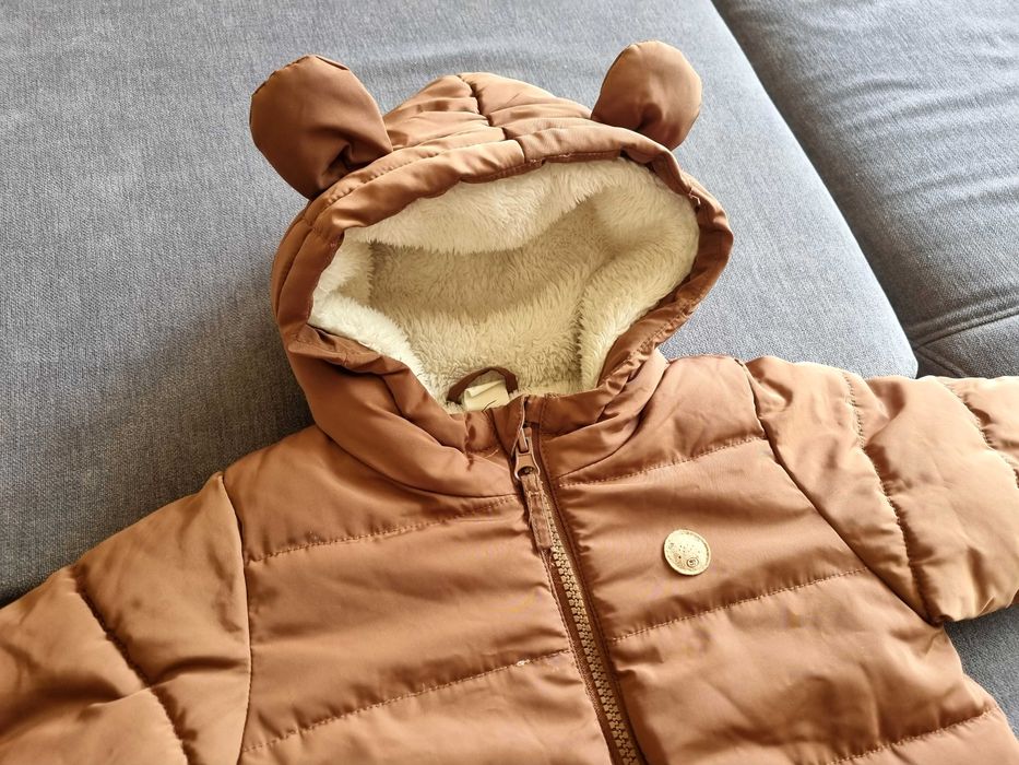 Kombinezon niemowlęcy miś ocieplany zimowy kurtka rozmiar 74