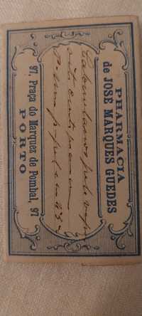 Envelope de Farmacia com mais de 100 anos Cartãozinhos de Boas Festas