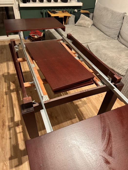 Stół/ława drewniany rozkładany 4 krzesła