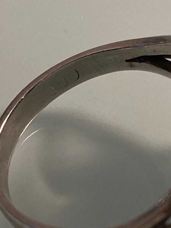 Pierścionek srebro 800 art deco onyx