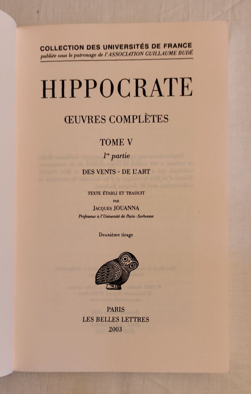 Les Belles Lettres - Hippocrate  - Ouvres complètes