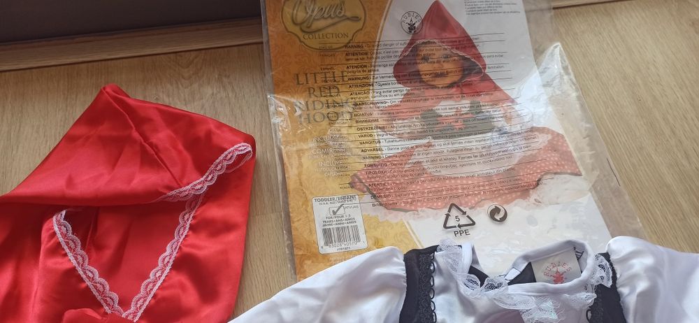 Disfarce de carnaval capuchinho vermelho 1-2anos
