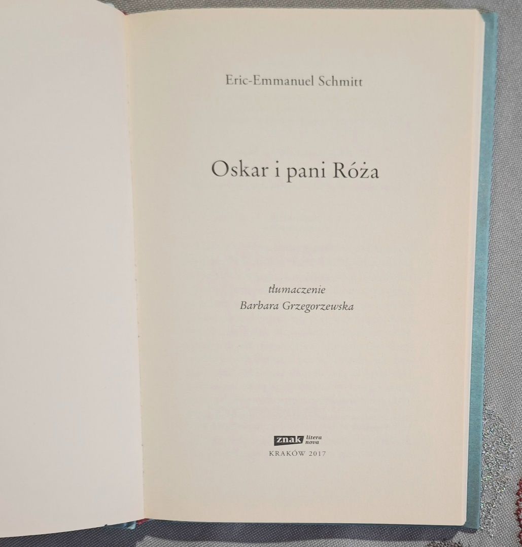 Oskar i pani Róża - autorstwa Érica-Emmanuela Schmitta.
