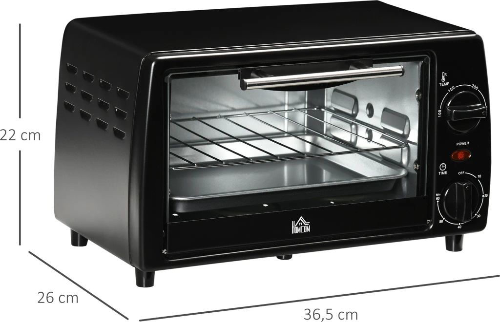 HOMCOM Mini piekarnik 10 litrów 750W Mały piekarnik elektryczny