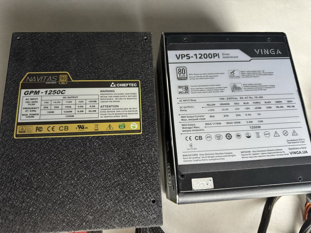 Блок питания 1200 ват 80+ Gold Platinum Chieftec Vinga VPS-1200PI