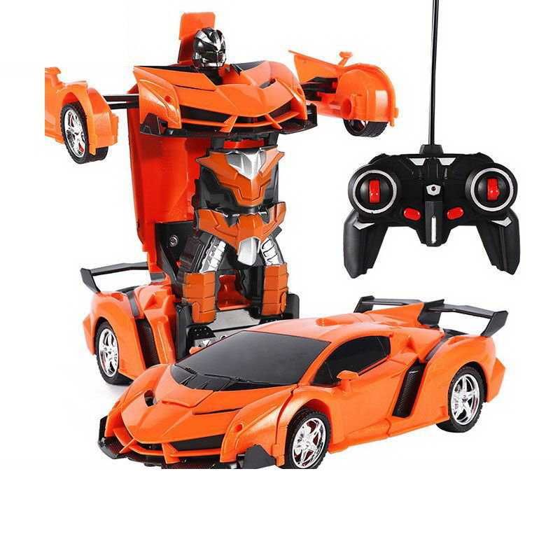 Auto Robot Transformers 2w1 Pilot R/C Światło Dźwięk Drift Pomarańcz