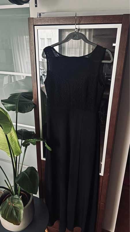 Sukienka czarna, długa z rozcięciem + spodenki!