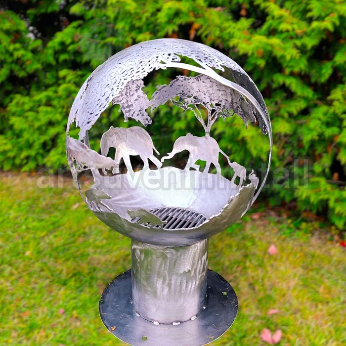 Костровая чаша, уличный камин, огнище, очаг-шар, чаша сфера