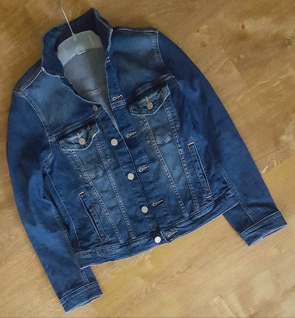 H&M Denim__Kurtka / katana jeansowa ciemnoniebieska__38/40   UK12
