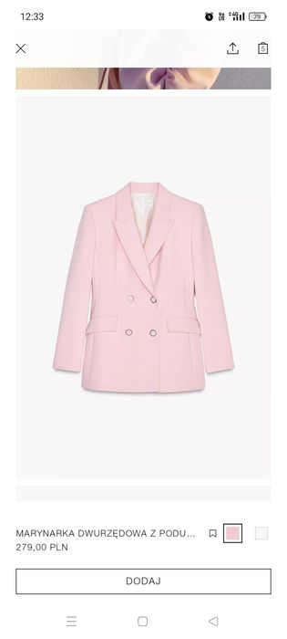 Marynarka i spodnie garnitur Zara r. Xs pudrowy róż nowa kolekcja