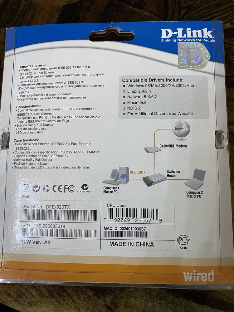 Сетевая карта D link m-tek H16106DFG