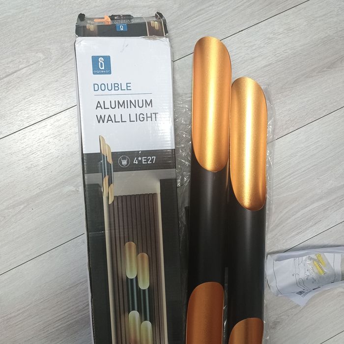 Lampa kinkiet ścienny czarno złoty